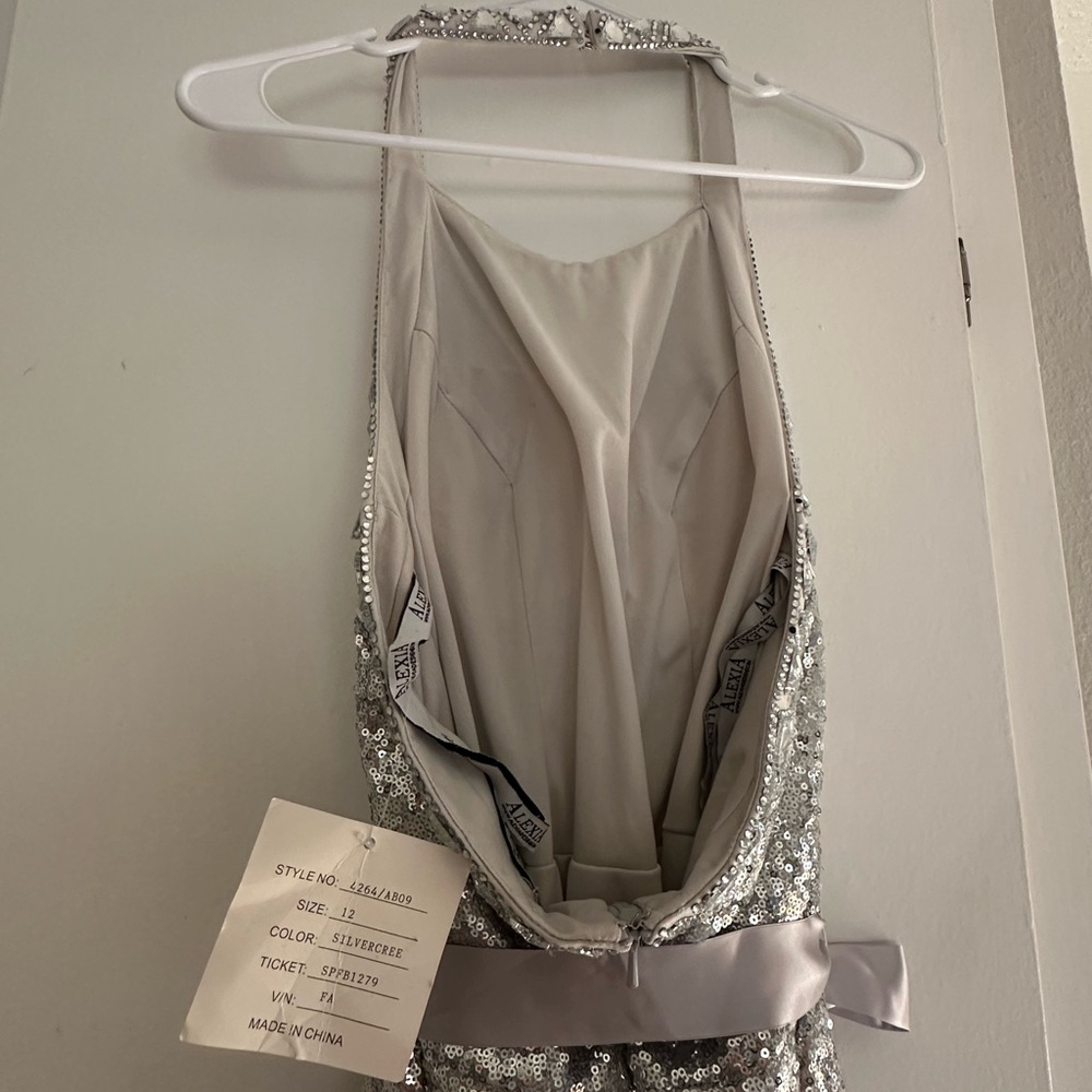 Alexia Designs Silver Sequin Dress